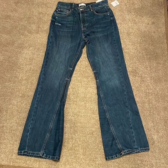 Free People Women's Serafin midrise Boot Cut Jeans - Indigo - Picture 1 of 15